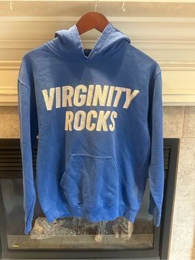 Gildan Blue Hoodie Virginity Rocks